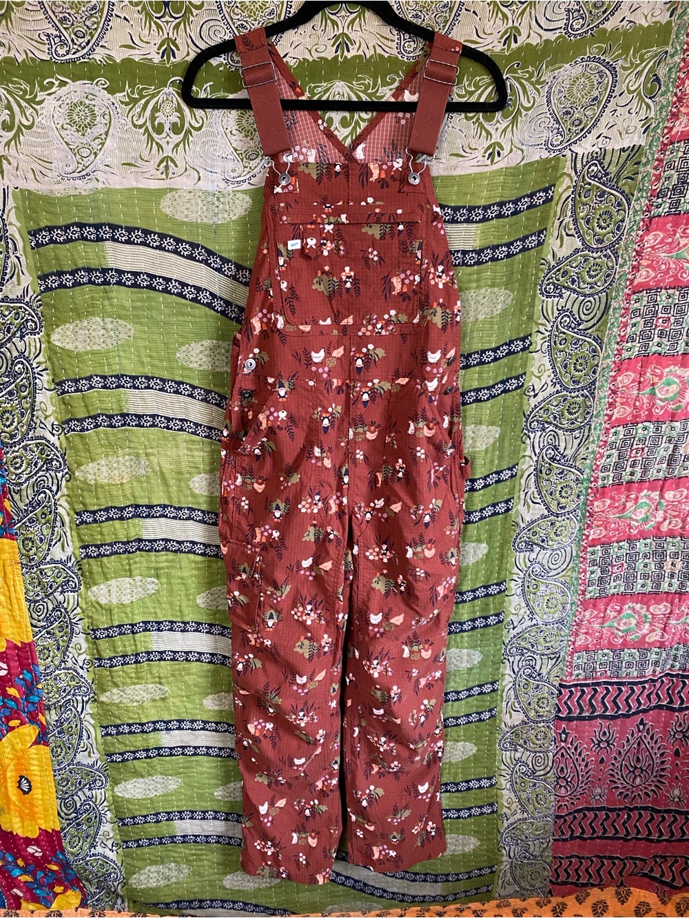 Duluth Trading Company Henna Garden Gnome Heirloom Overall Gardening Bibs XSx31 - Picture 2 of 16